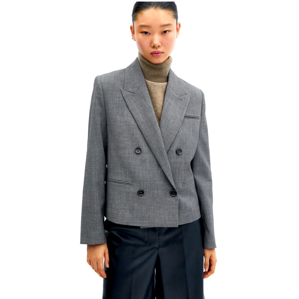 SOLD - Mango cropped double breasted blazer XS